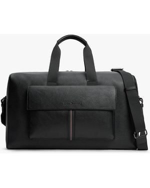 Tommy Hilfiger Flap Pocket Pebble Grain Duffel Bag - Black