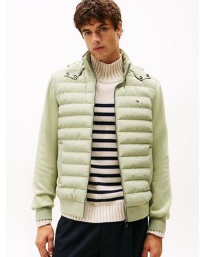 Tommy Hilfiger Mixed Panel Zip-thru Hoody - Natural