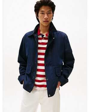 Tommy Hilfiger Chaqueta Repelente Al Agua Con Cuello De Pana - Azul