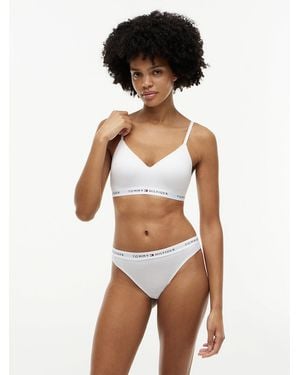 Tommy Hilfiger Repeat Logo Waistband Thong - White