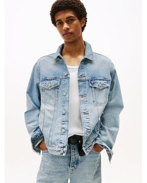 Tommy Hilfiger Ryan Back Logo Denim Trucker Jacket - Blue