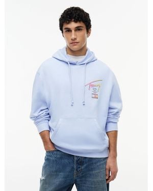 Tommy Hilfiger Signature Back Logo Relaxed Hoody - Blue