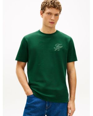 Tommy Hilfiger Tonal Logo Embroidery Crew Neck T-Shirt - Green