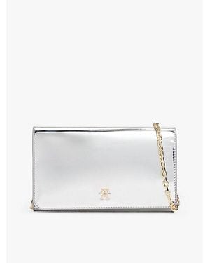 Tommy Hilfiger Hilfiger Icon Metallic Clutch Met Kettingriem - Wit