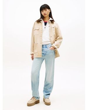 Tommy Hilfiger Faded Mid Rise Straight Leg Jeans - Blue