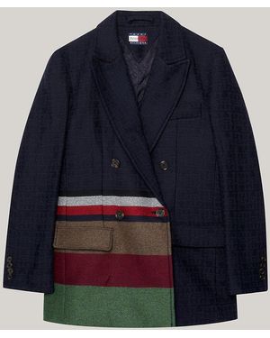 Tommy Hilfiger Tommy X Pendleton New York Stripe Boxy Blazer - Blue