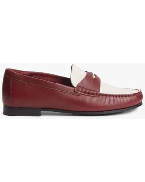 Tommy Hilfiger Th Monogram Leather Penny Loafers - Multicolour
