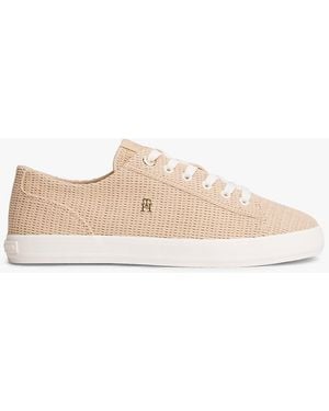 Tommy Hilfiger Th Monogram Textured Trainers - Natural