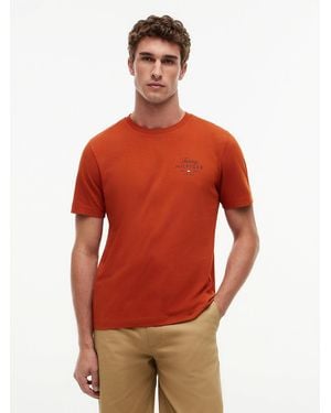 Tommy Hilfiger Logo Jersey Crew Neck T-Shirt - Red