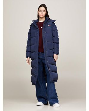 Tommy Hilfiger Maxi Length Alaska Puffer Coat - Blue