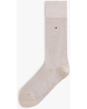 Tommy Hilfiger Lot De 1 Paire De Chaussettes À Drapeau Brodé - Blanc