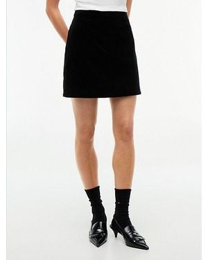 Tommy Hilfiger Minifalda Festive De Terciopelo - Negro