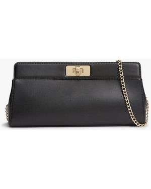 Tommy Hilfiger Modern Chain Th Monogram Clasp Clutch - Black