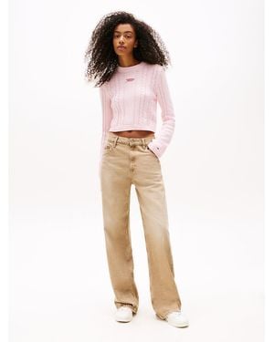 Tommy Hilfiger Mia Mid Rise Relaxed Straight Jeans - Natural