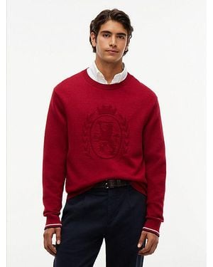 Tommy Hilfiger New York Label Trui Van Lyocellmix - Rood