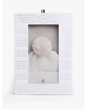 Tommy Hilfiger Cadeaubox Met Beanie En Sjaal - Wit