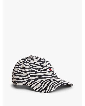 Tommy Hilfiger Baseball-Cap Mit Zebra-Print Und Logo-Emblem - Weiß