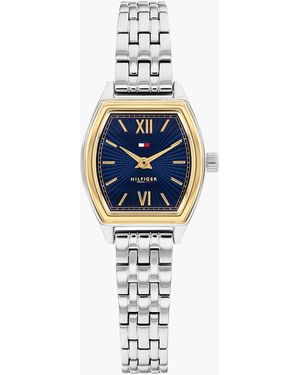 Tommy Hilfiger Square Dial Stainless Steel Chain-Link Watch - Blue