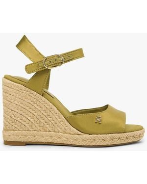 Tommy Hilfiger Satin Th Monogram Wedge Espadrilles - Metallic