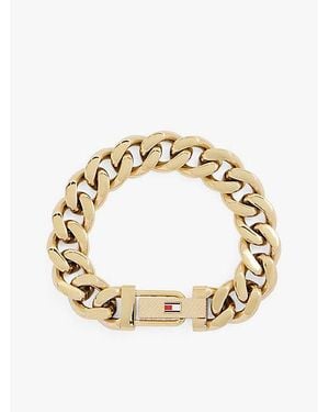 Tommy Hilfiger Pulsera De Eslabones Chapada En Oro - Metálico