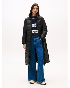 Tommy Hilfiger Packable Hood Longline Puffer Coat - Blue