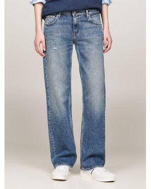 Tommy Hilfiger Sophie Distressed Straight Low Rise Jeans - Blue