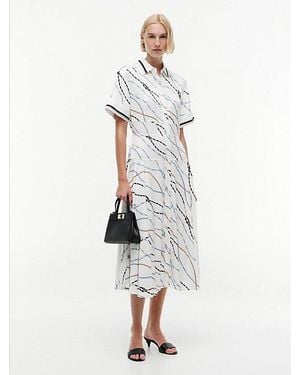 Tommy Hilfiger Midi-Hemdkleid Aus Twill Mit Seil-Print - Weiß