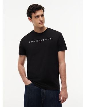Tommy Hilfiger Linear Logo Jersey T-shirt - Black