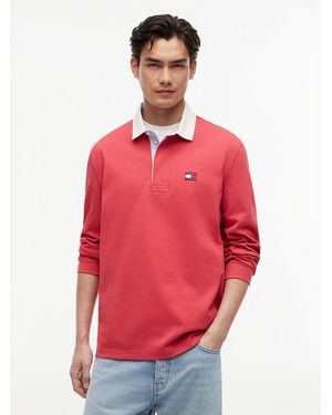 Tommy Hilfiger Tommy Badge Relaxed Rugby Shirt - Red