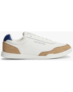 Tommy Hilfiger Mixed Texture Low Profile Cupsole Trainers - White