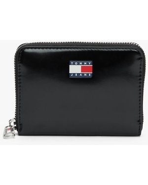 Tommy Hilfiger Essential Logo Plaque Zip-Around Wallet - Black