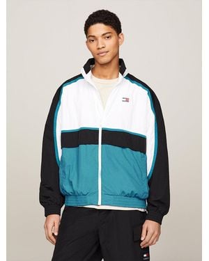 Tommy Hilfiger Varsity Colour-blocked Funnel Neck Windbreaker - Blue