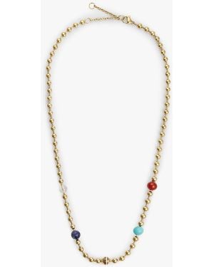 Tommy Hilfiger Collana Placcata Con Perline Semipreziose - Blu