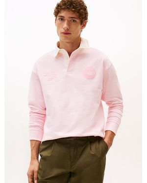 Tommy Hilfiger Athleisure Crest Relaxed Rugby Shirt - Pink