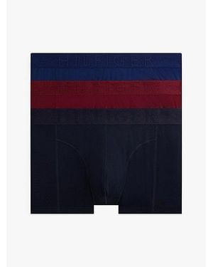 Tommy Hilfiger Set Van 3 Boxershorts Met Metallic Tailleband - Blauw