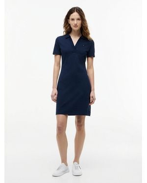 Tommy Hilfiger 1985 Slim Mini Short Sleeve Polo Dress - Blue