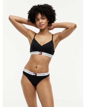 Tommy Hilfiger Heritage Tonal Logo Thong - Black