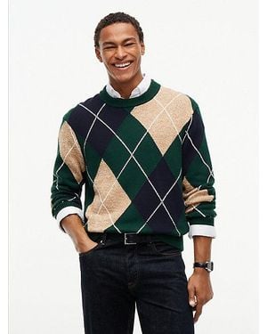Tommy Hilfiger Jersey De Rombos Argyle Con Logo Bordado - Multicolor