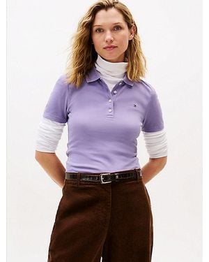 Tommy Hilfiger 1985 Slim Fit Polo Van Piqué - Paars