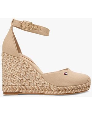 Tommy Hilfiger Canvas High Wedge Espadrilles - Natural