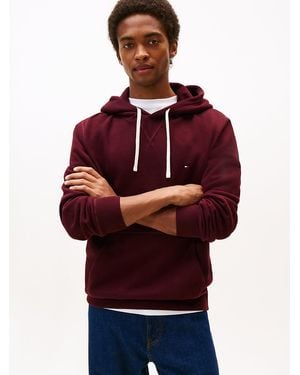 Tommy Hilfiger Flag Embroidery Fleece Hoody - Red