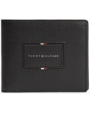 Tommy Hilfiger Leather Caviar Grain Bifold Wallet - Black
