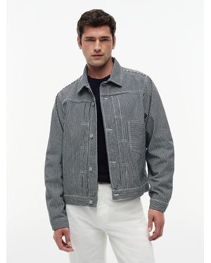 Tommy Hilfiger Stripe Denim Jacket - Grey