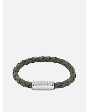 Tommy Hilfiger Pulsera De Ante Verde Exploded Braid