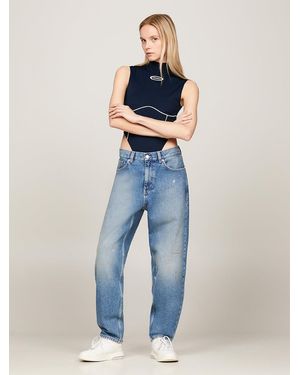 Tommy Hilfiger Logo High-cut Leg Surf Bodysuit - Blue