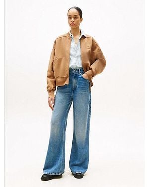 Tommy Hilfiger Vaqueros De Pernera Ancha Con Talle Alto - Azul