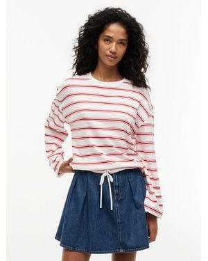 Tommy Hilfiger Stripe Drawstring Hem Long Sleeve T-shirt - Multicolour
