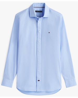 Tommy Hilfiger Chemise Ajustée Adaptive En Popeline Th Flex - Bleu