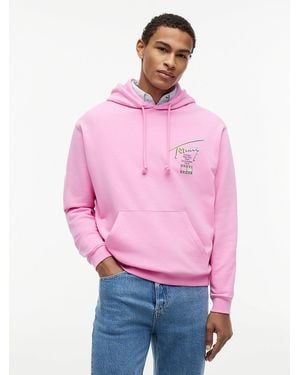 Tommy Hilfiger Signature Back Logo Relaxed Hoody - Pink