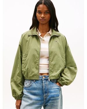 Tommy Hilfiger Water Repellent Tie Side Zip-Thru Jacket - Green
